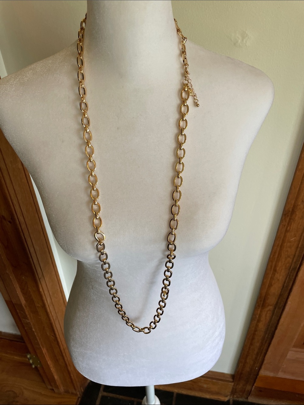 PREMIER DESIGNS Vintage Long Chunky Gold Tone Link Chain Necklace